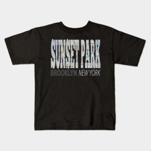 Fun Cool Sunset Park Brooklyn New York with Subway Map Kids T-Shirt